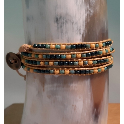 leren wikkelarmband 4x om je pols geel leren wikkelarmband 4x om je pols geel